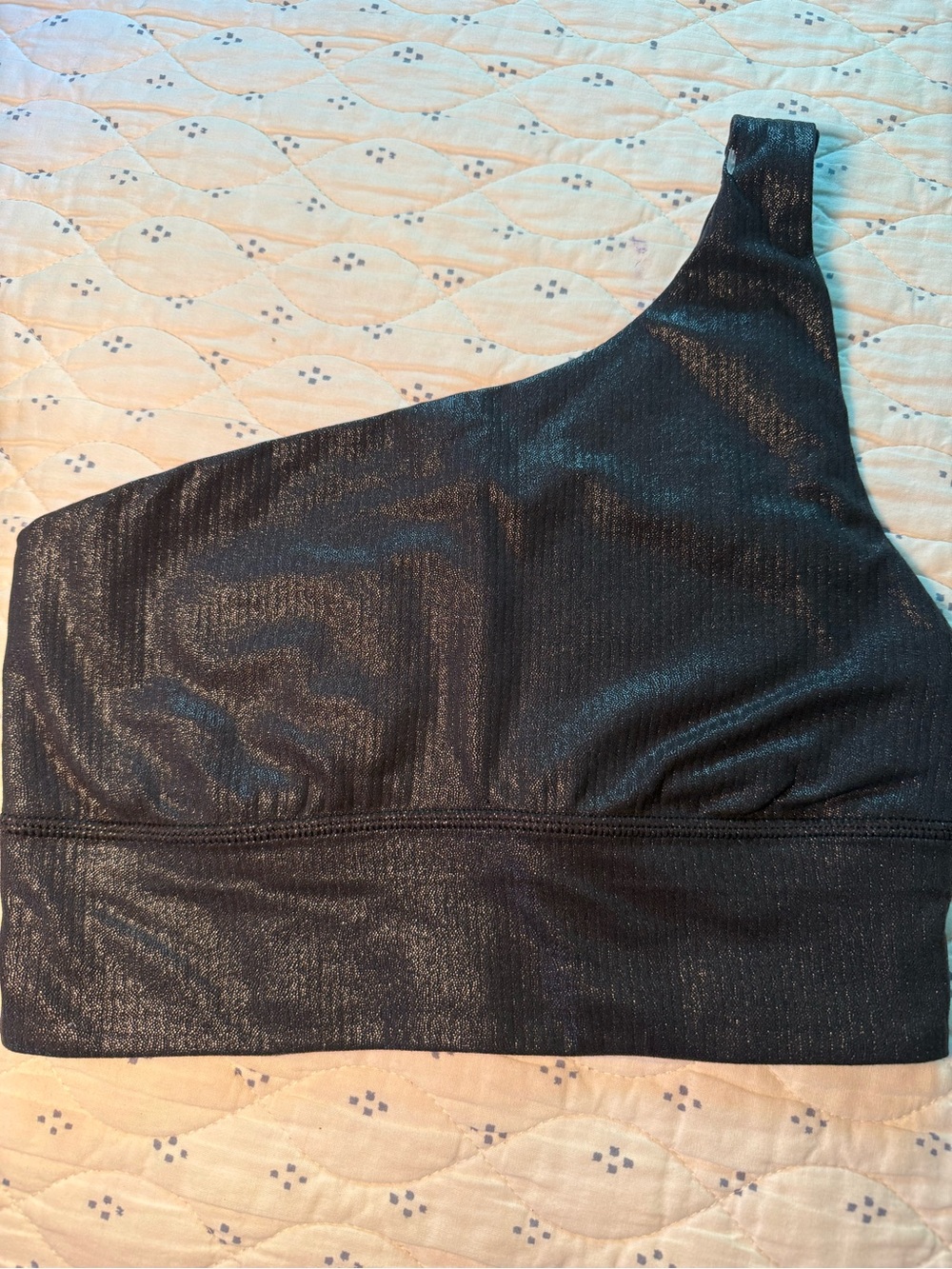 Lululemon Align Asymmetrical Ribbed Bra Shine Black Size 4